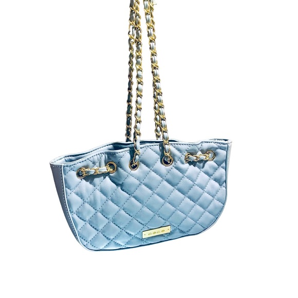 BNWOT bebe Quilted Hand Bag in Sky Blue. Brand New Without Tags. - Picture 3 of 9